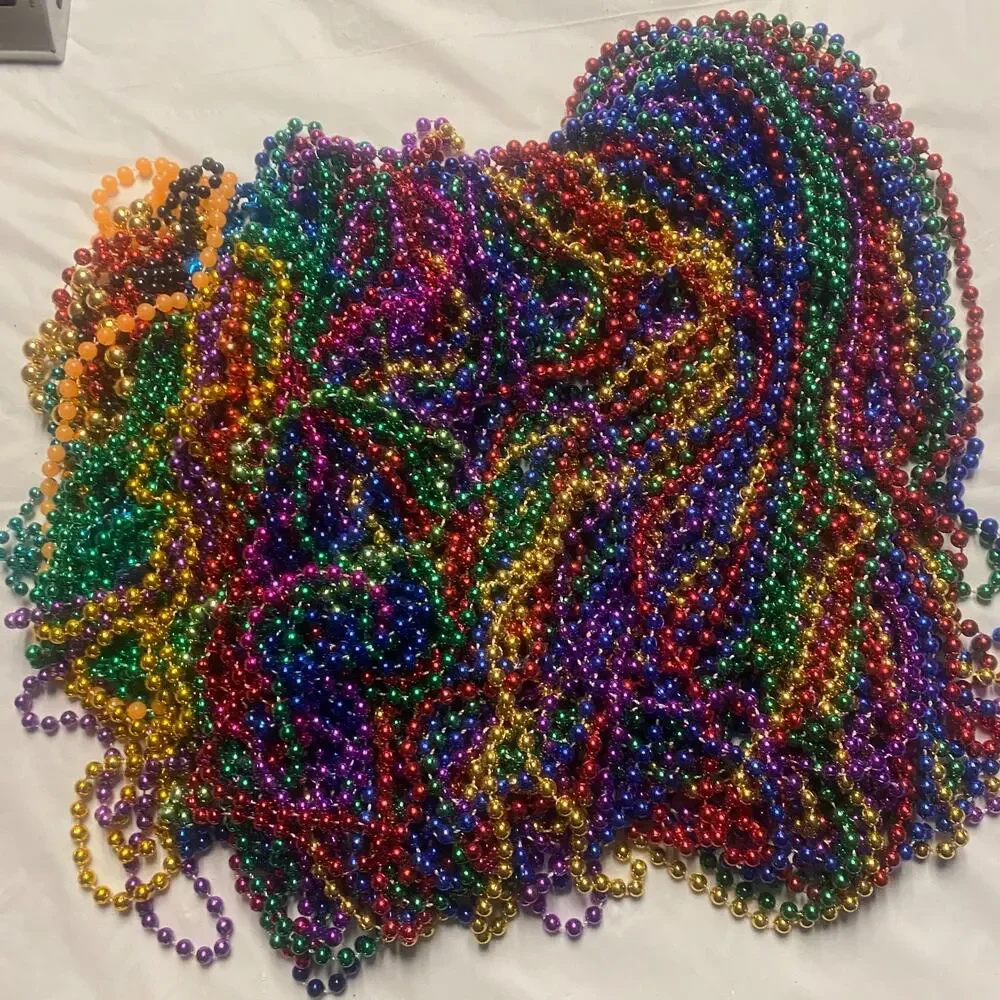 75 Multicolored Bundle Mardi Gras Beads Necklaces Party Favors Lot